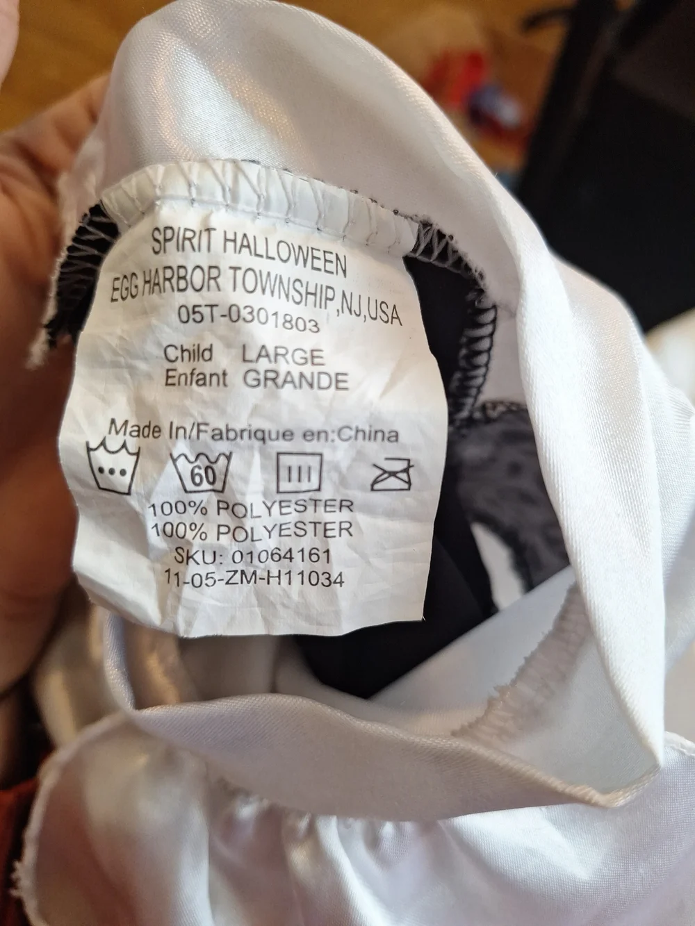 Spirit Black Cape with Red Satin Lining and Silver-Patterned Front